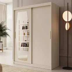 Azai - Kledingkast met schuifdeuren - Beige - 150x62x200 cm