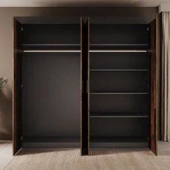 Azen - Kledingkast 4 deurs - Eikenpatroon - 230x54x211 cm