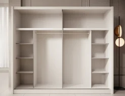 Azul - Kledingkast met schuifdeuren - Wit - 251x60x216 cm