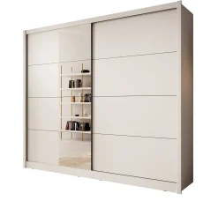 Azul - Kledingkast met schuifdeuren - Wit - 251x60x216 cm