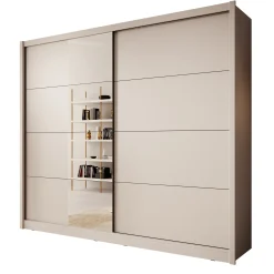 Azul - Kledingkast met schuifdeuren - Beige - 251x60x216 cm