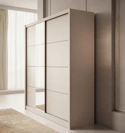 Azul - Kledingkast met schuifdeuren - Beige - 205x60x216 cm