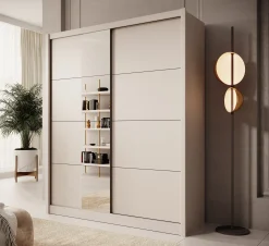Azul - Kledingkast met schuifdeuren - Beige - 180x60x216 cm
