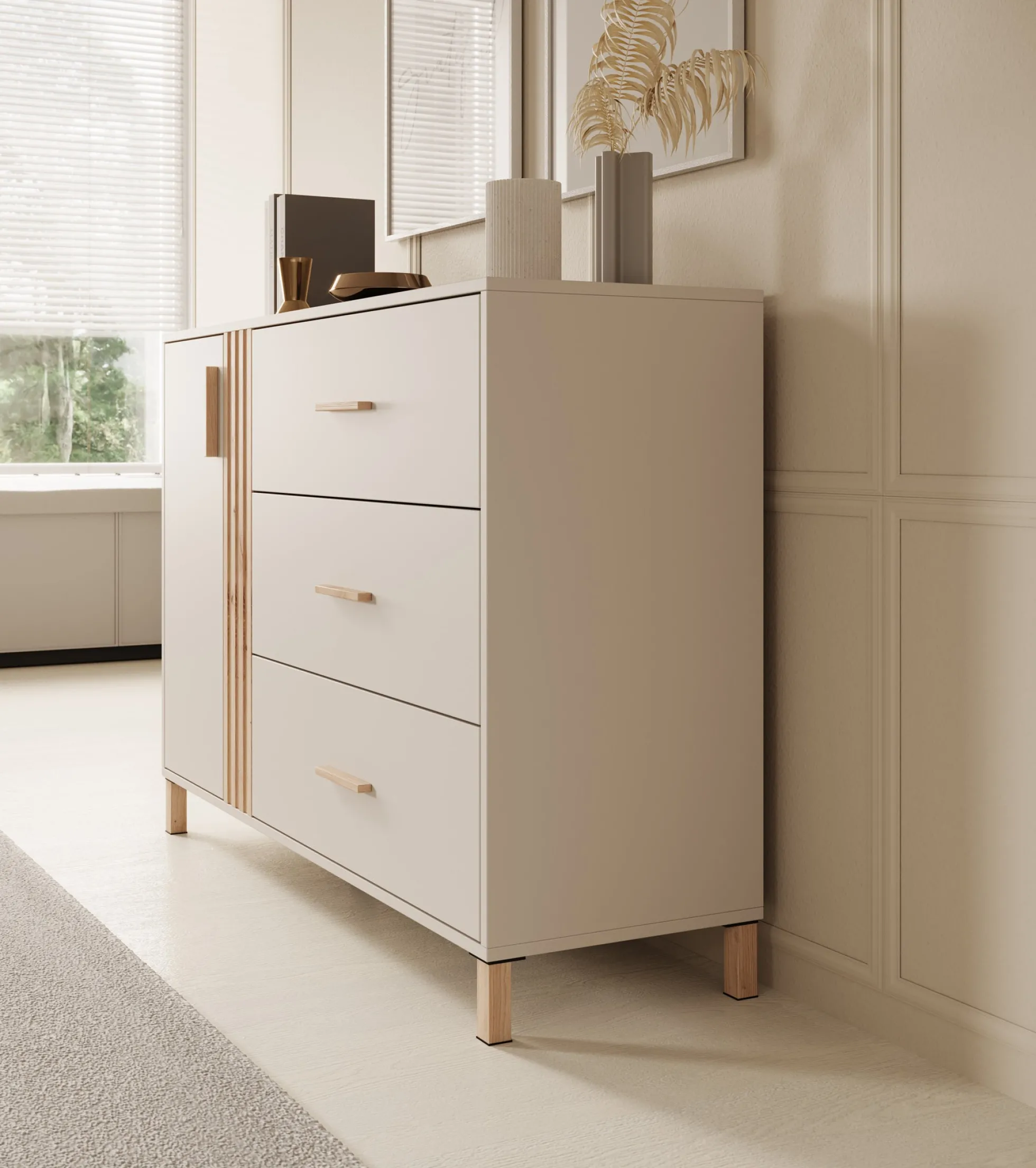 Bahia - Dressoir - Beige - 125x40x90 cm