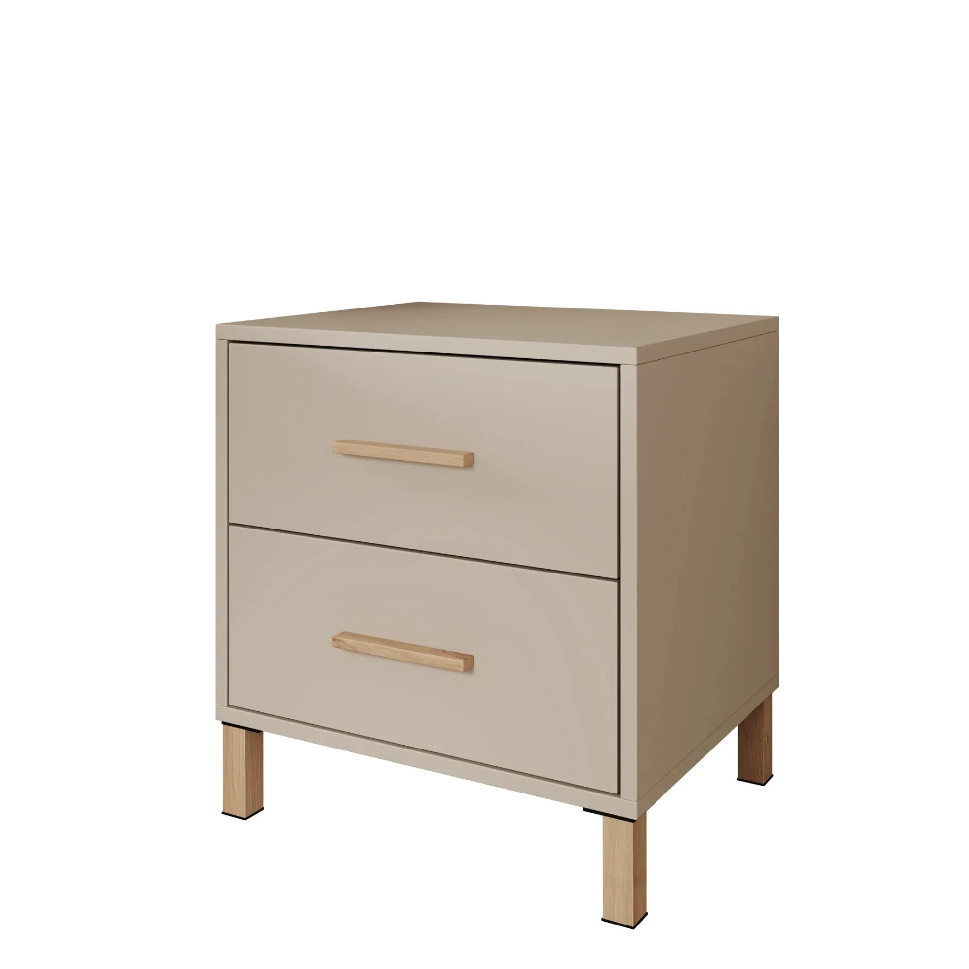 Bahia - Nachtkastje 2 lades - Beige - 48x40x52 cm