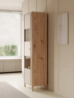 Bahia - Vitrinekast - Beige - 60x40x193 cm