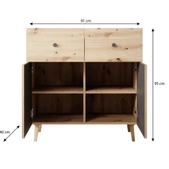 Bali - Dressoir - Eiken - 91x40x95 cm