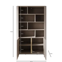 Barbados - Boekenkast - Beige - 103x39x170 cm