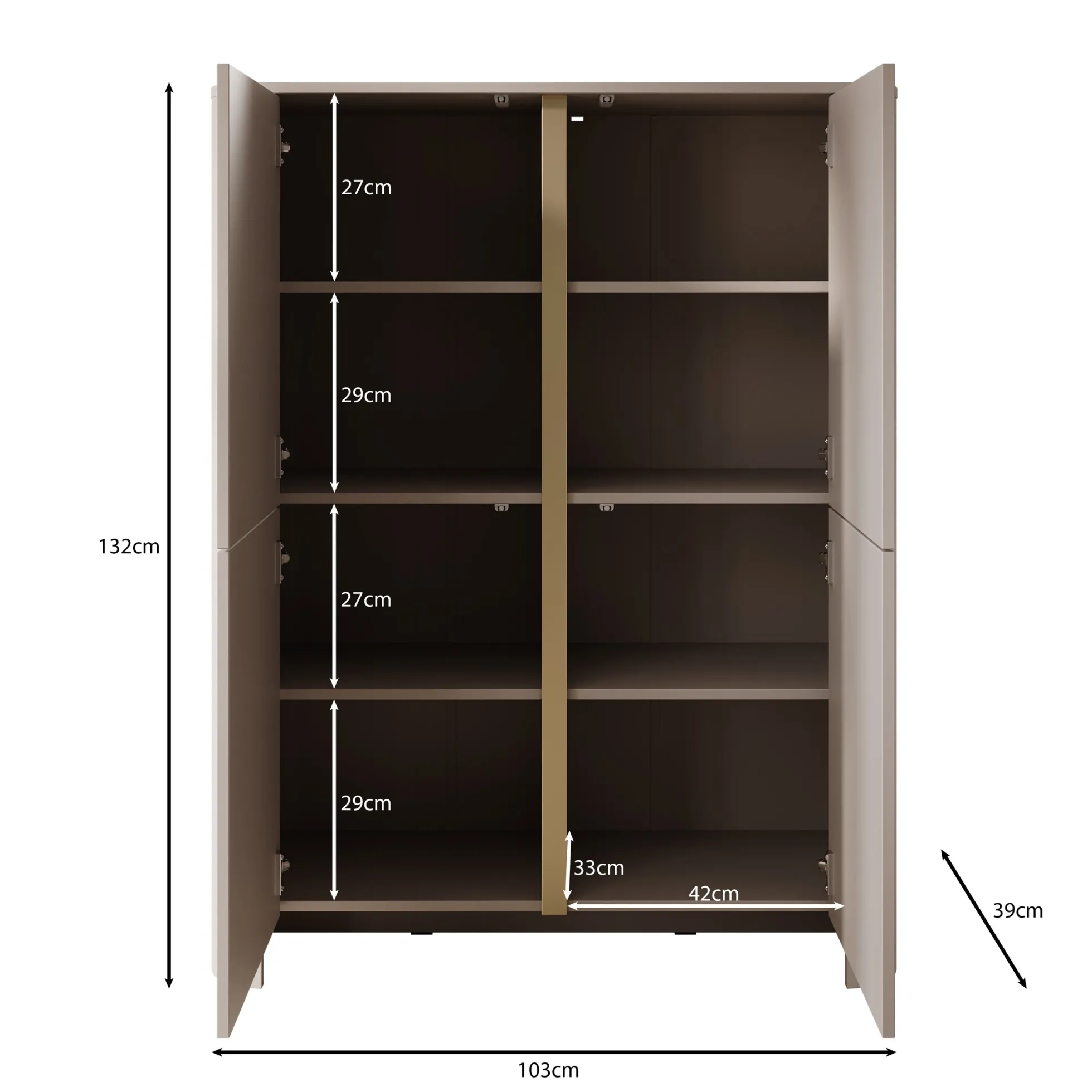Barbados - Dressoir - Eiken - 103x39x132 cm