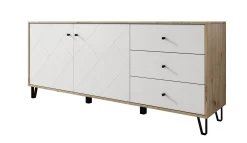 Barlo - Dressoir - Wit/eiken - 183x40x75 cm