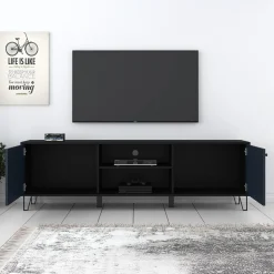 Barlo - TV-Meubel - Mat zwart - 183 cm