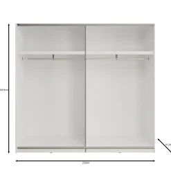 Basmira - Kledingkast met schuifdeuren - Eikenpatroon - 220x62x205 cm