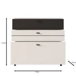 Basmira - Ladekast met 3 lades - Eikenpatroon - 77x35x78 cm