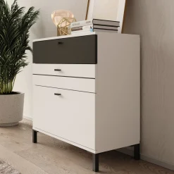 Basmira - Ladekast met 3 lades - Wit - 77x35x78 cm