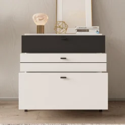 Basmira - Ladekast met 3 lades - Wit - 77x35x78 cm