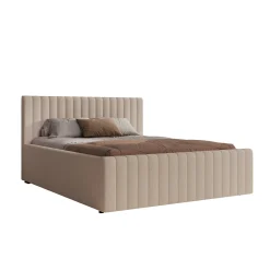 Bavira - Tweepersoonsbed - Stof beige - 160x200 cm