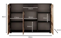Bellini 2 - Dressoir - Donker/old wood - 120x33x85 cm