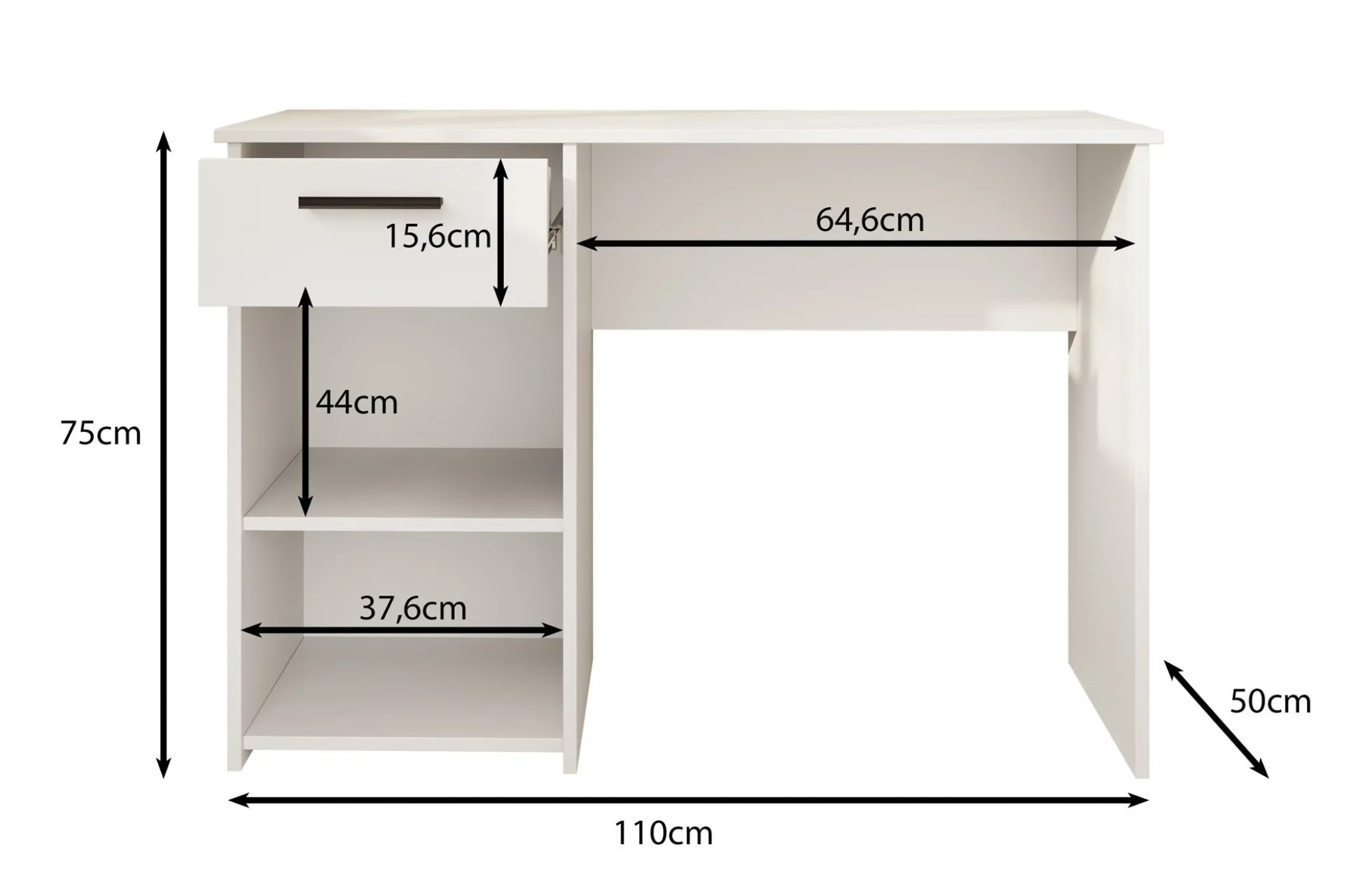 Bellini - Bureau - Antraciet - 110 cm