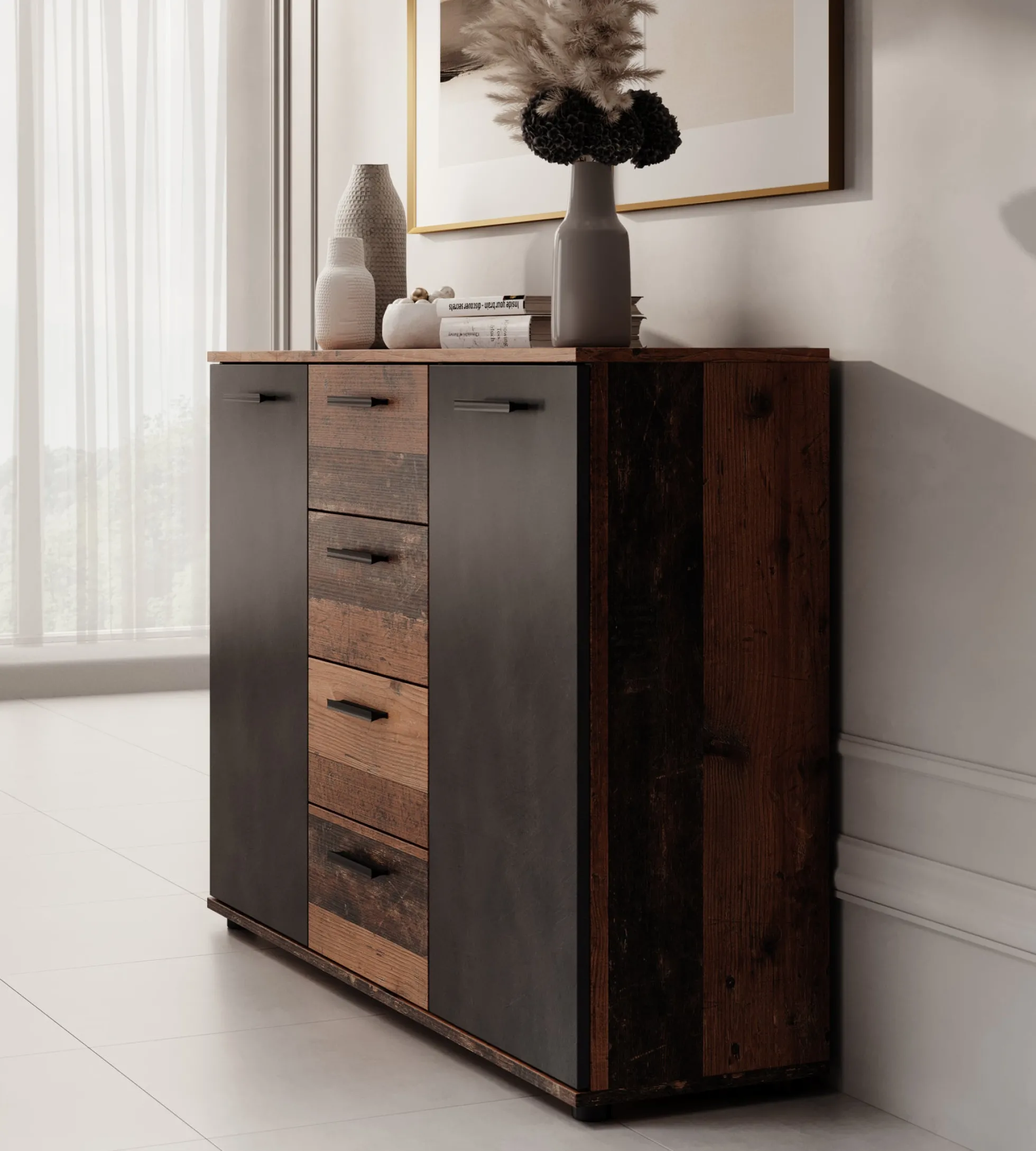 Bellini - Dressoir - Donker/old wood - 120x33x85 cm