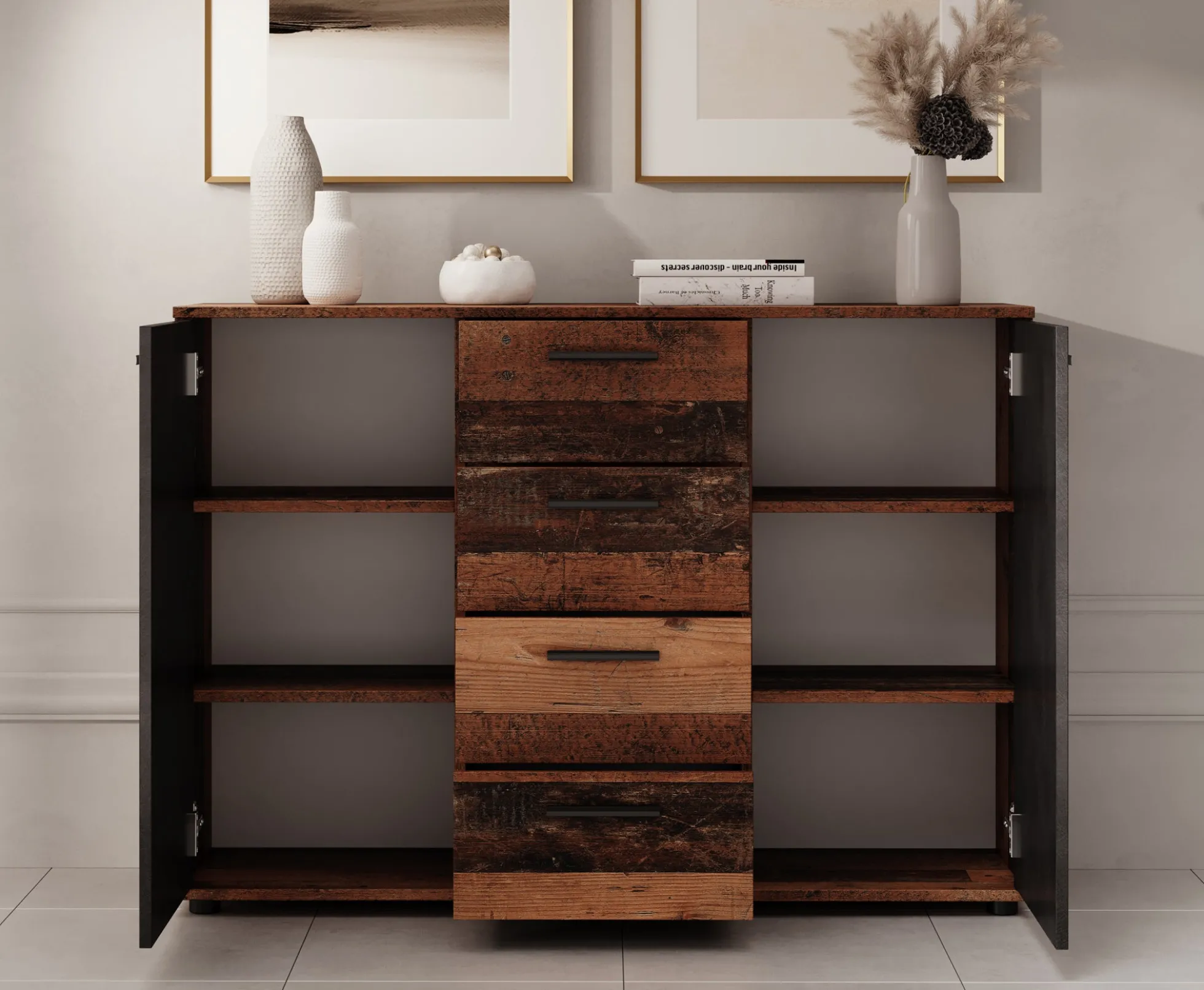 Bellini - Dressoir - Donker/old wood - 120x33x85 cm