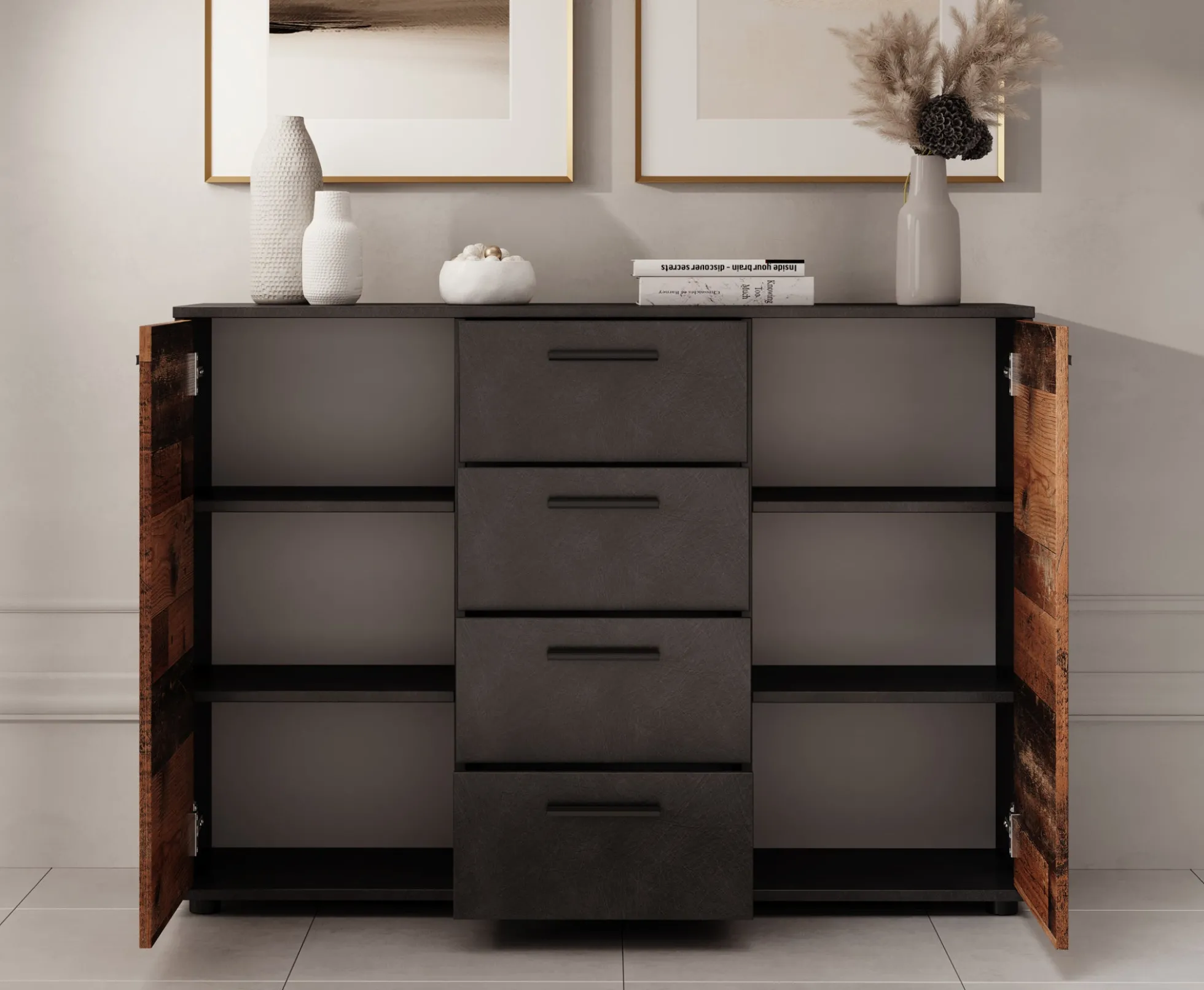 Bellini - Dressoir - Grijs - 120x33x85 cm