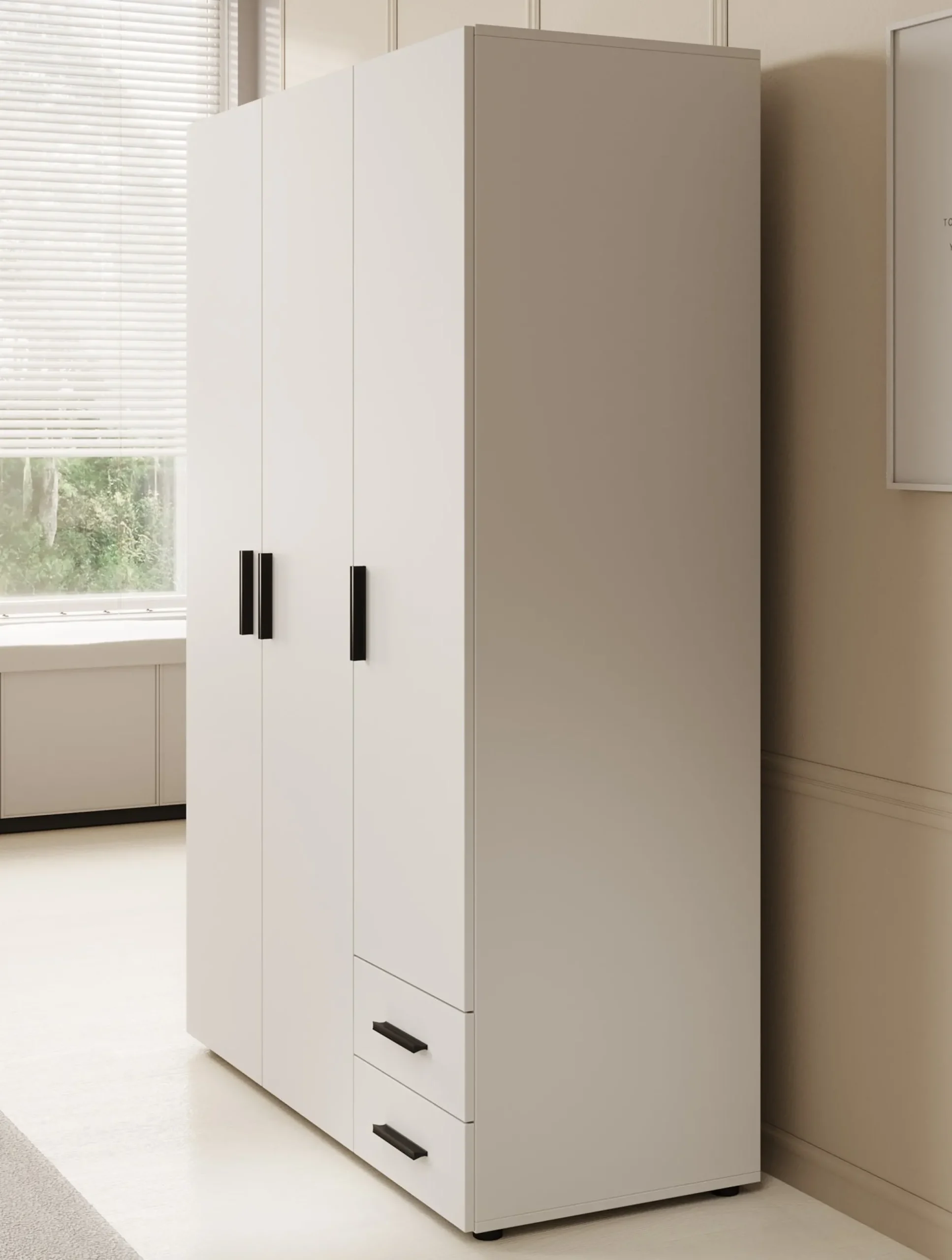 Bellini - Kledingkast 3-deurs - Wit - 120x51x177 cm