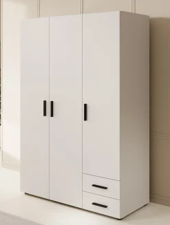 Bellini - Kledingkast 3-deurs - Wit - 120x51x177 cm