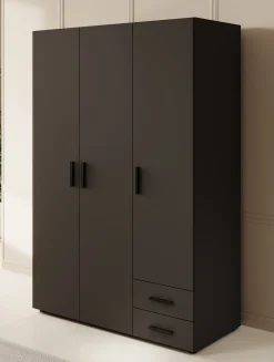 Bellini - Kledingkast 3-deurs - Antraciet - 120x51x177 cm