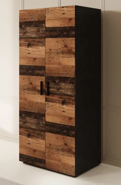 Bellini - Kledingkast 2-deurs - Donker old wood - 80x51x177 cm