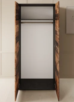 Bellini - Kledingkast 2-deurs - Donker old wood - 80x51x177 cm