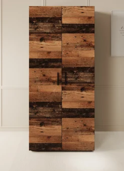 Bellini - Kledingkast 2-deurs - Donker old wood - 80x51x177 cm