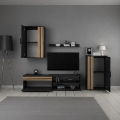 Bellini - Wandmeubel - Antraciet - 140x35x39 cm
