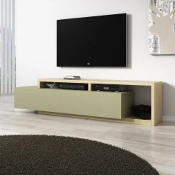 Bello - TV-Meubel - Groen/Eikenpatroon - 219x45x52 cm