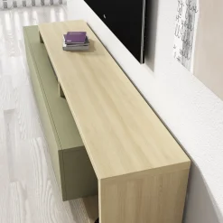 Bello - TV-Meubel - Groen/Eikenpatroon - 219x45x52 cm