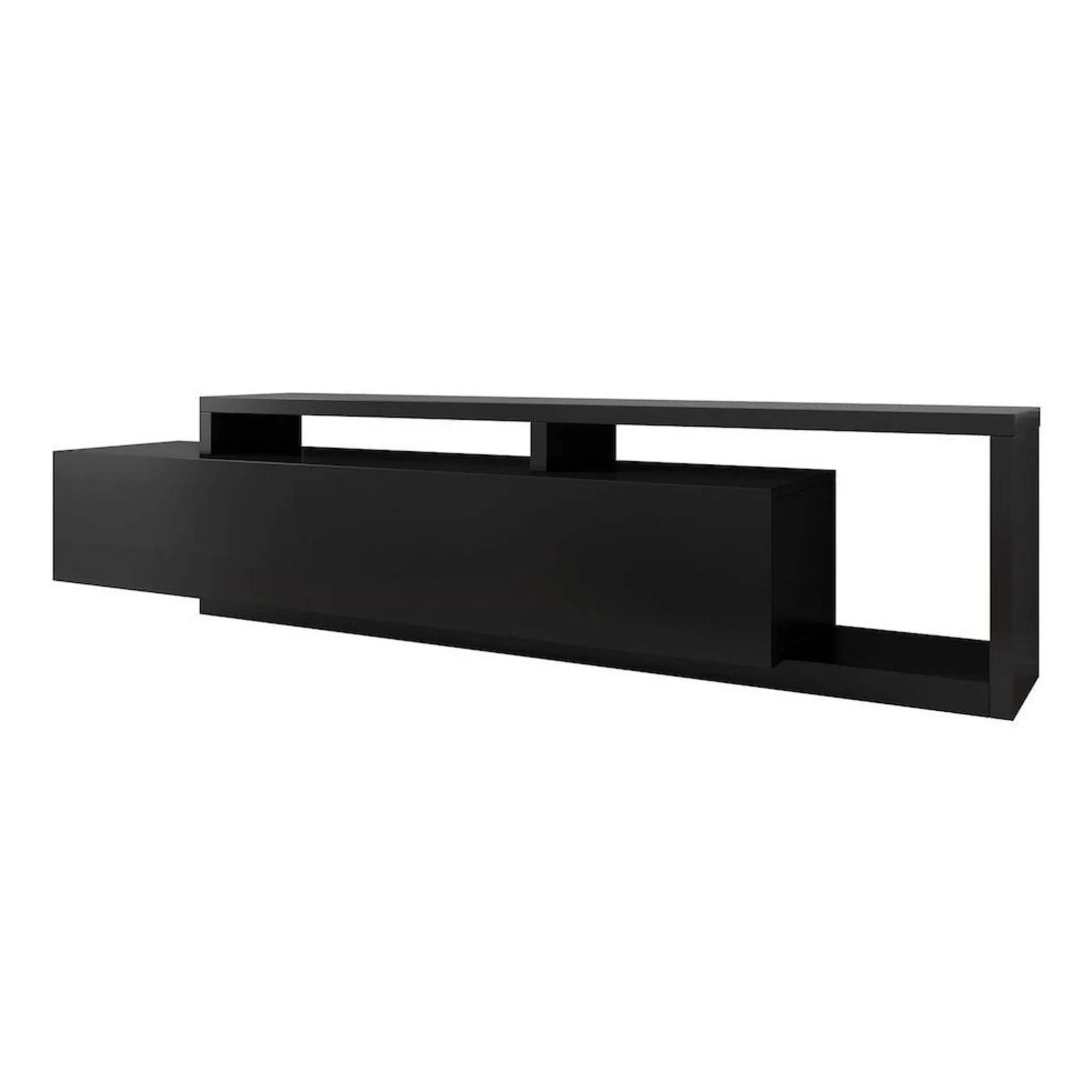 Bello - TV-Meubel - met lade - Mat zwart - 219x45x52 cm