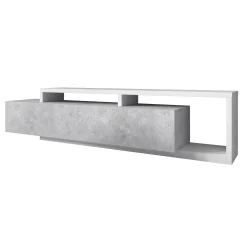 Bello - TV-Meubel met lade - Beton/wit - 219x45x52 cm