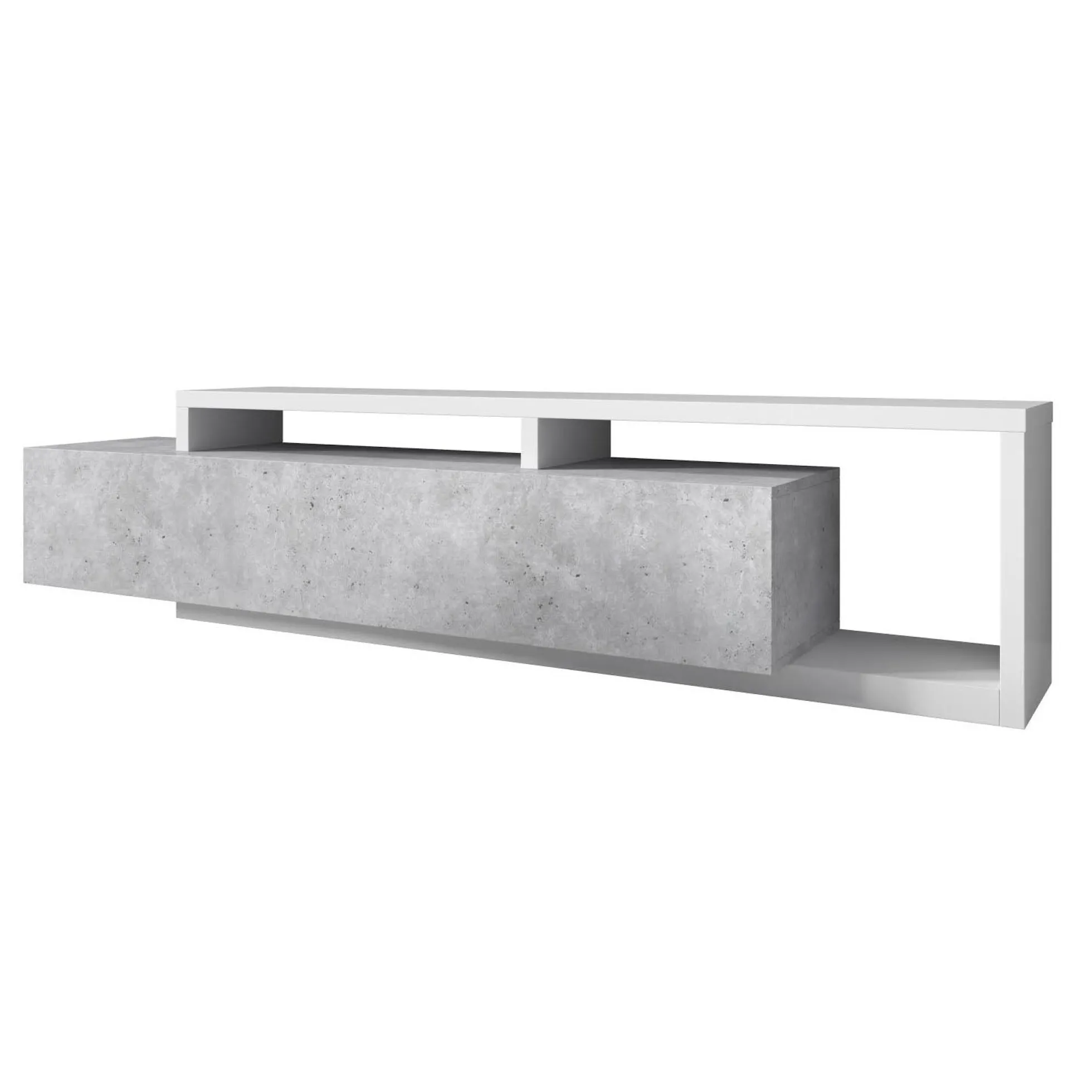 Bello - TV-Meubel met lade - Beton/wit - 219x45x52 cm