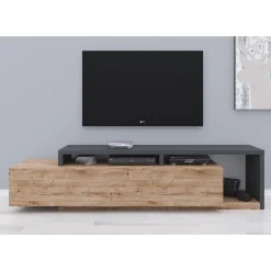 Bello - TV-Meubel met lade - Eiken/antraciet - 219x45x52 cm