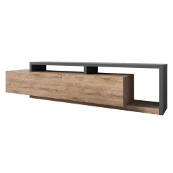 Bello - TV-Meubel met lade - Eiken/antraciet - 219x45x52 cm