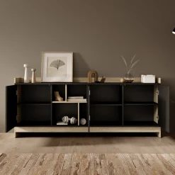 Benz - Dressoir - Zwart - 190x38x78 cm