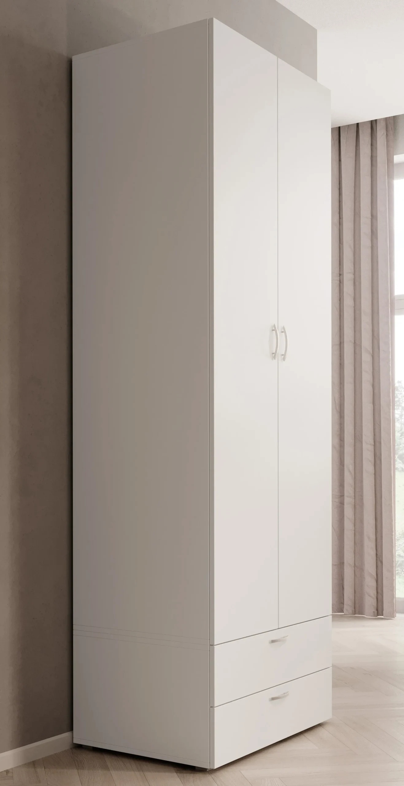 Bernd - Kledingkast - Wit - 74x52x214 cm