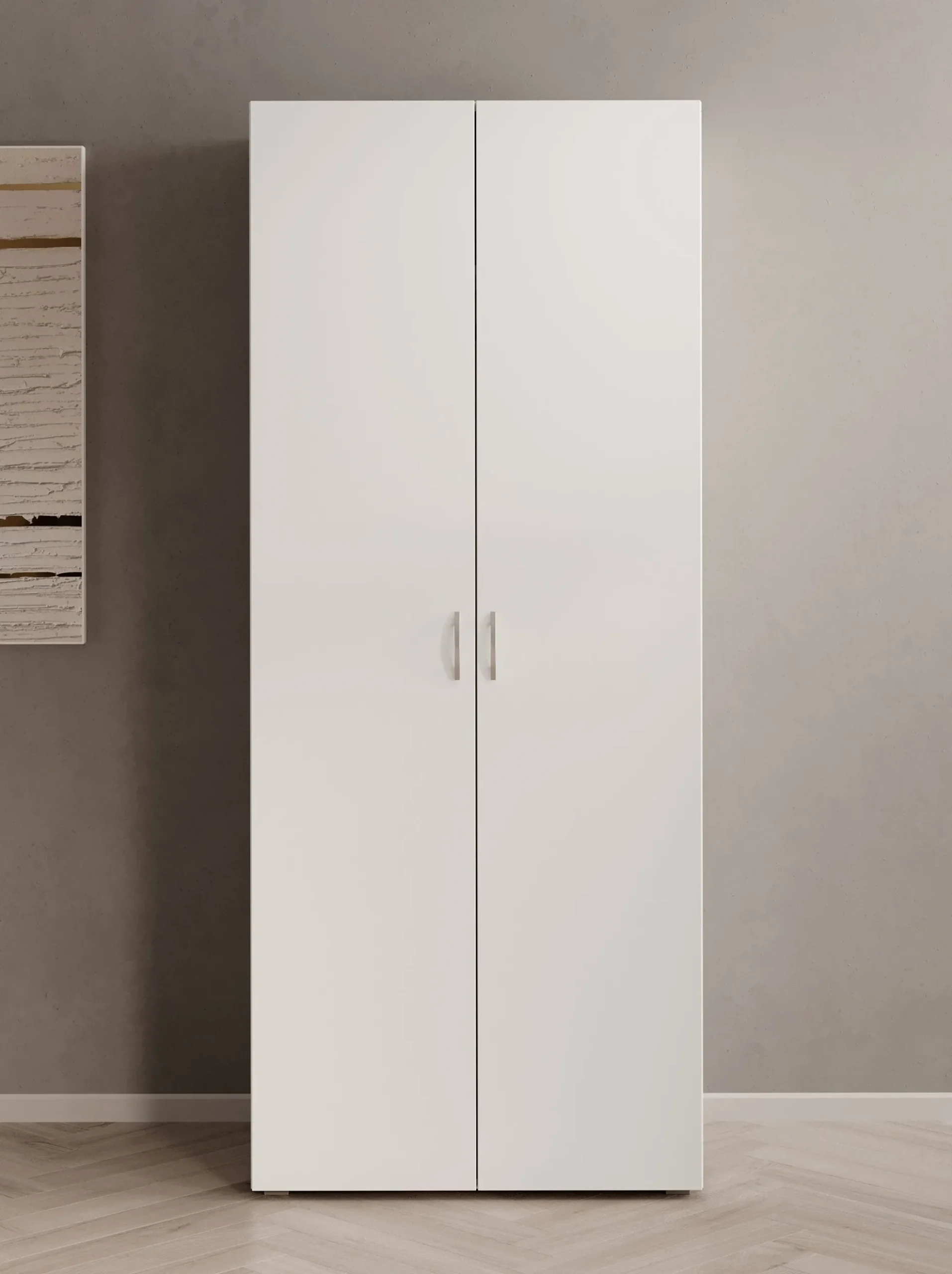 Bernd - Kledingkast 2-deurs - Wit - 74x52x179 cm