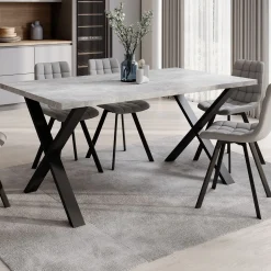 Berry - Eetkamertafel - Betonlook - 160x90x76 cm
