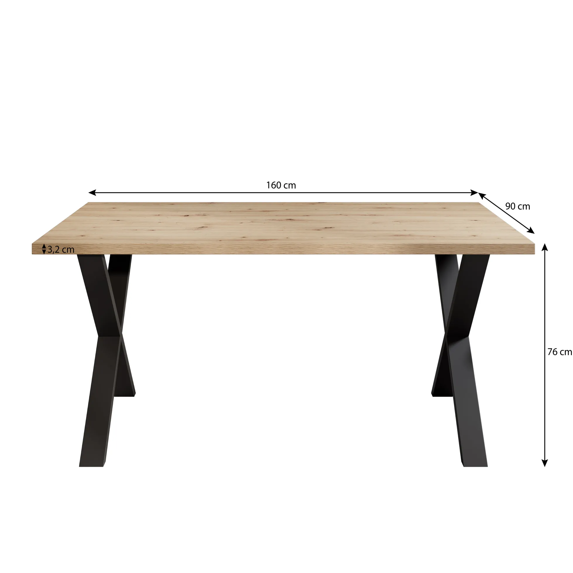 Berry - Eetkamertafel - Eiken - 160x90x76 cm