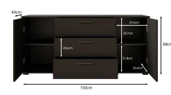 Betty - Dressoir - Eiken - 150x40x68 cm
