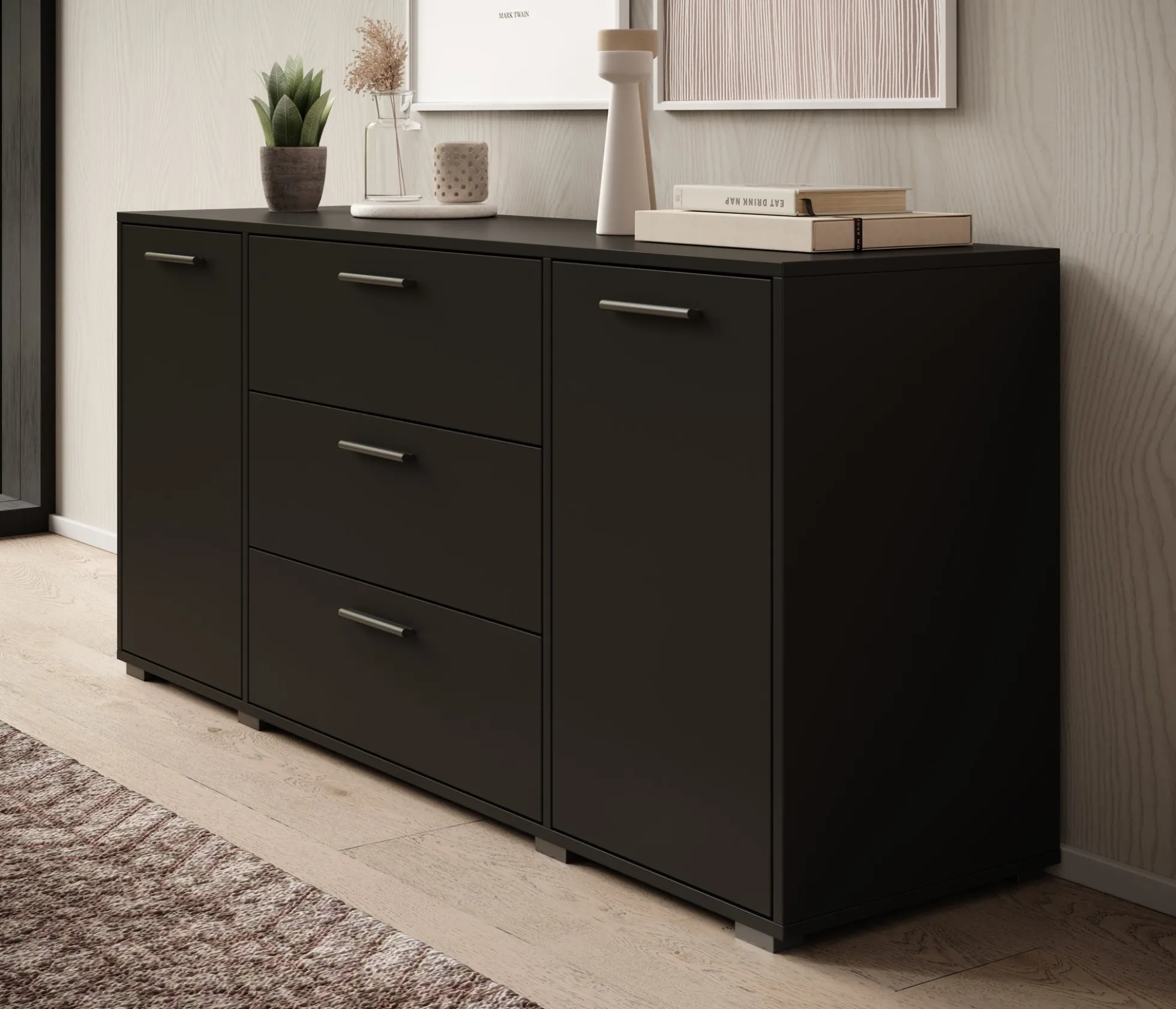 Betty - Dressoir - Zwart - 150x40x68 cm