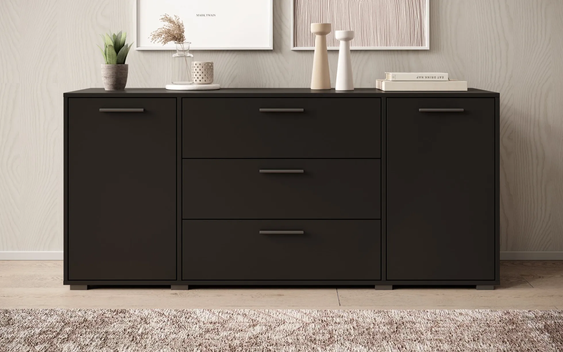 Betty - Dressoir - Zwart - 150x40x68 cm