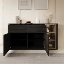 Bijou - Dressoir - Zwart - 160x41x83 cm