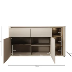 Bijou - Dressoir - Zwart - 160x41x83 cm