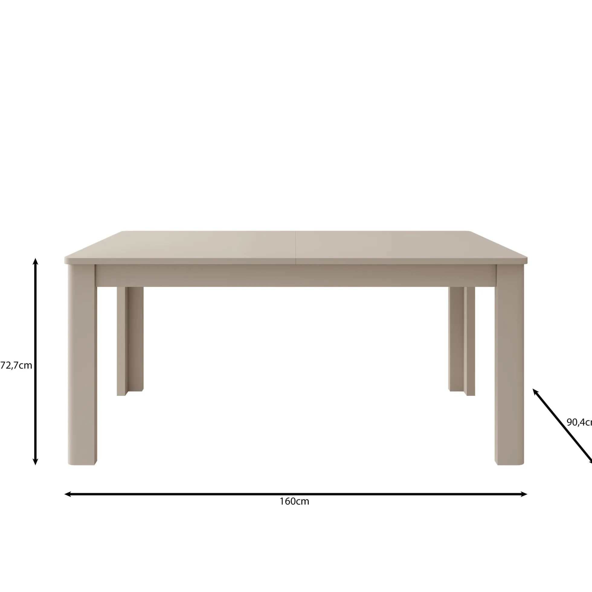 Bijou - Eetkamertafel - Beige - 160x90x73 cm